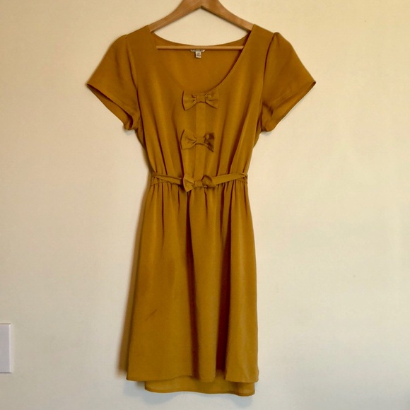 Forever 21 Dresses & Skirts - Forever 21 mustard yellow bow dress